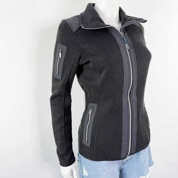Kuhl Black Knit Zip Up Jacket Size S with Pockets Casual Athleisure Outdoors - Picture 5 of 11